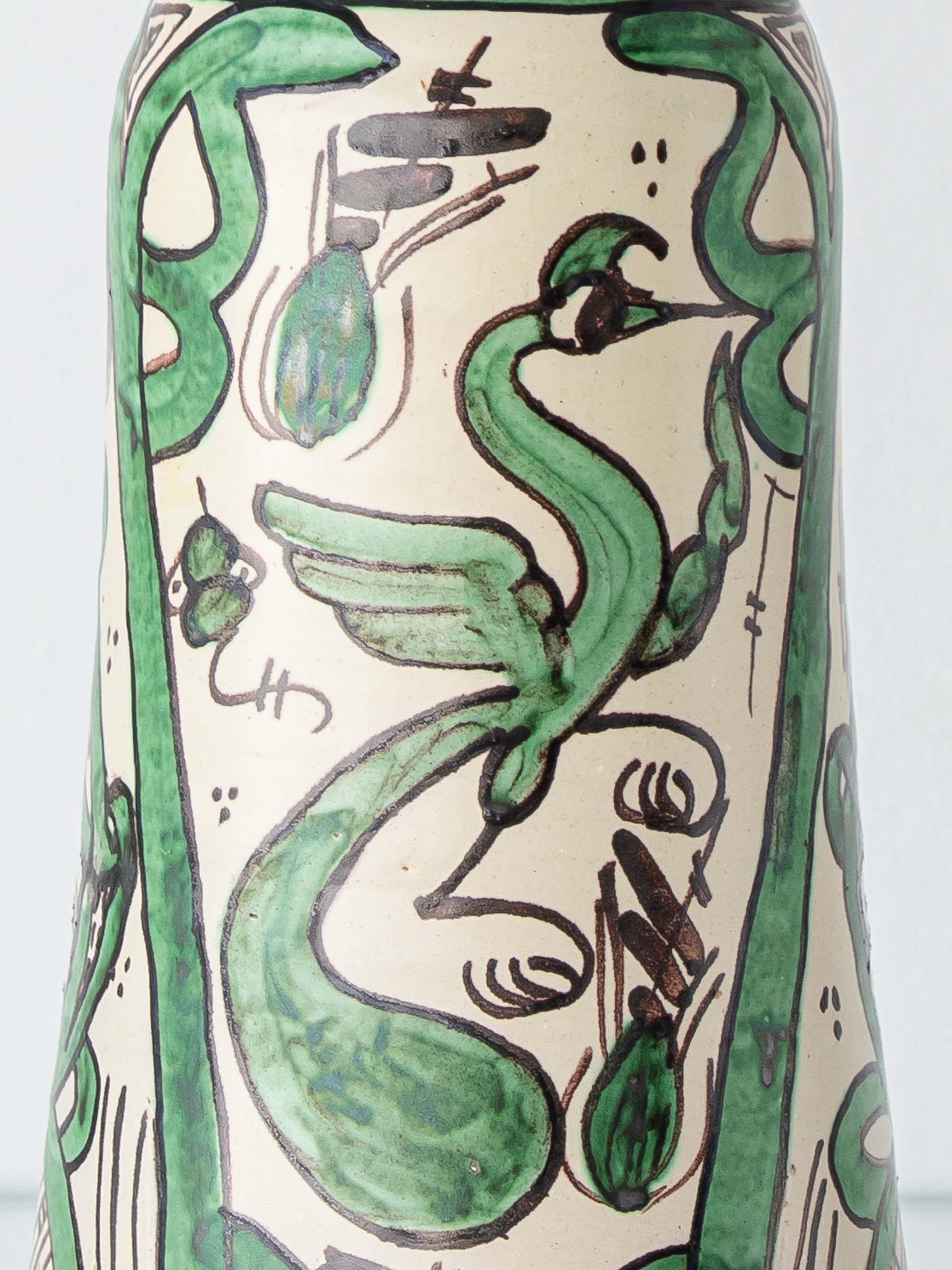 Vernissé Lampe à poser espagnole du milieu du siècle Greene & Greene Albarello - Mudéjar Revival en vente