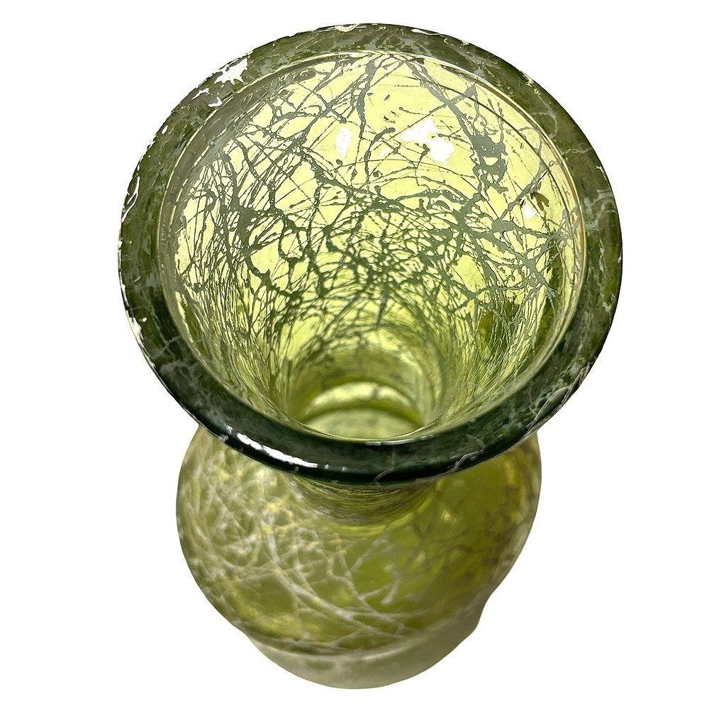 Botella Decantadora de Vidrio Artístico Verde de Mitad de Siglo Español Vidrio artístico en venta