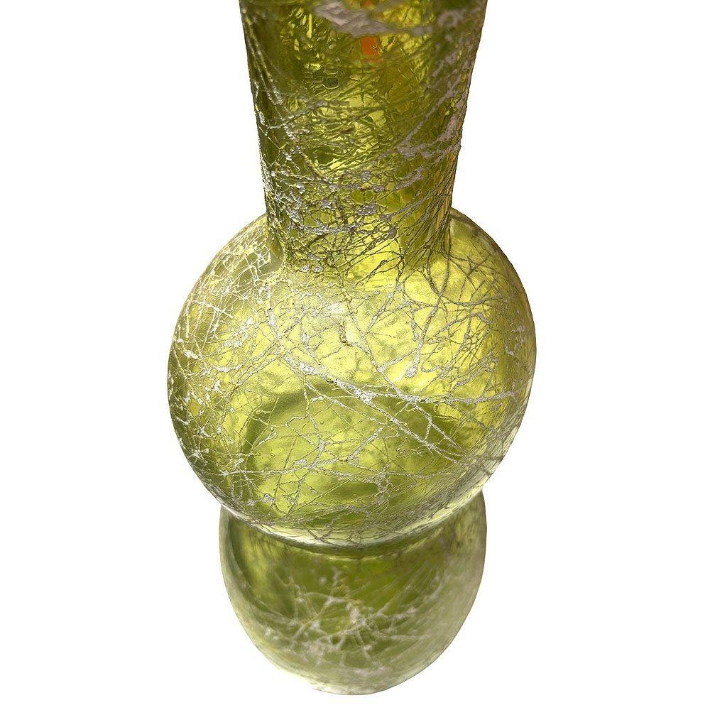 Botella Decantadora de Vidrio Artístico Verde de Mitad de Siglo Español en venta 2