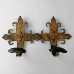 Spanish Mid Century Wrought Iron Brutalist Coat Rack