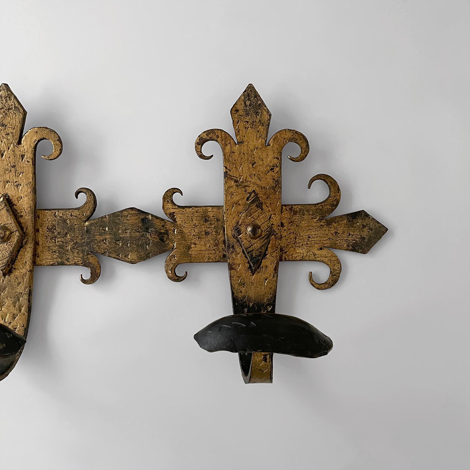 20th Century Spanish Mid Century Wrought Iron Brutalist Coat Rack For Sale