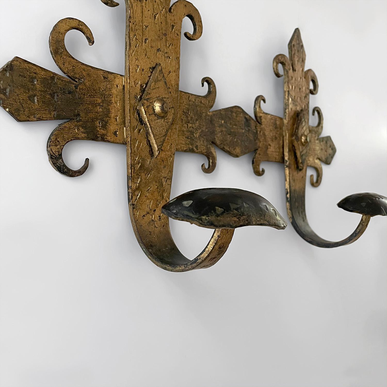 Spanish Mid Century Wrought Iron Brutalist Coat Rack For Sale 1