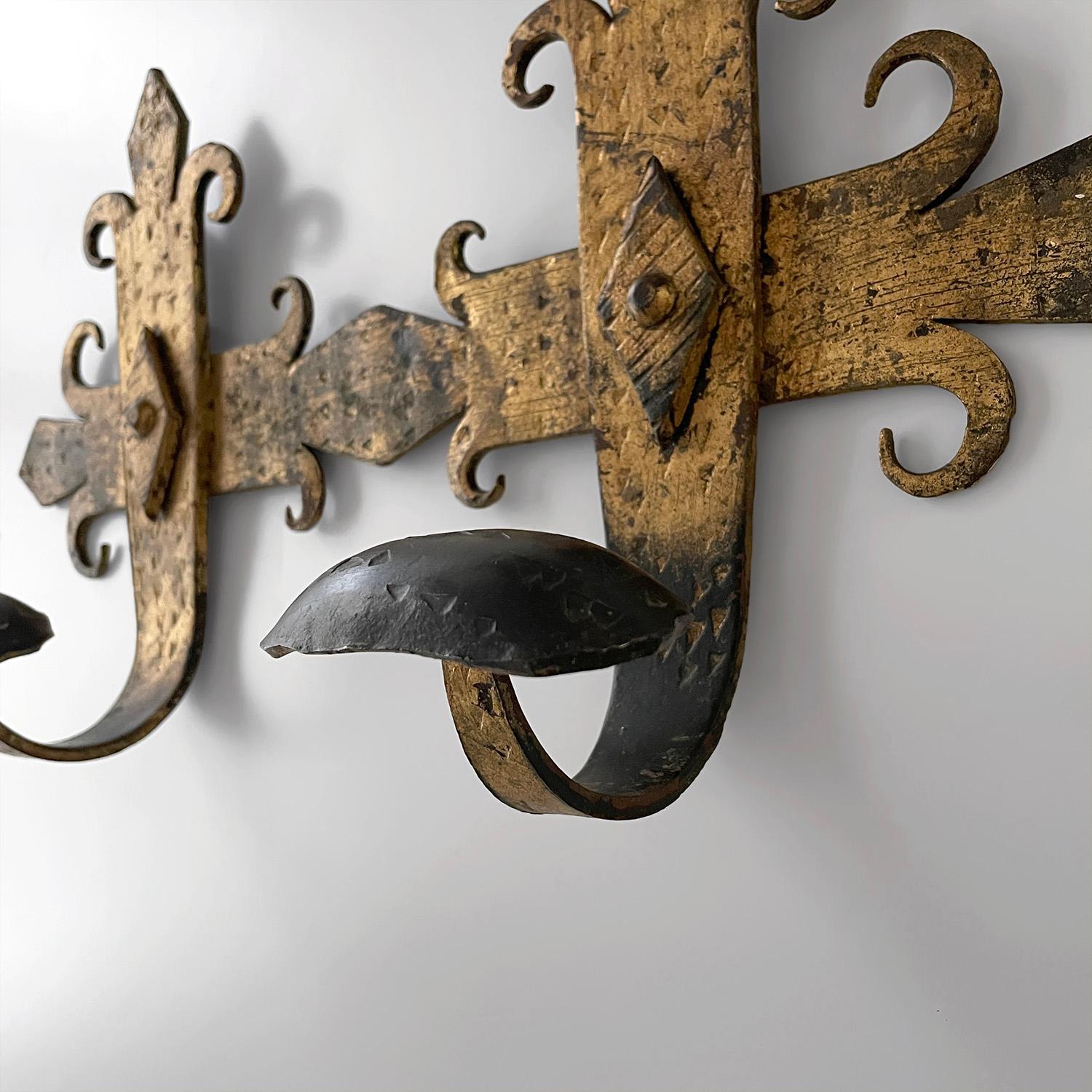 Spanish Mid Century Wrought Iron Brutalist Coat Rack For Sale 2