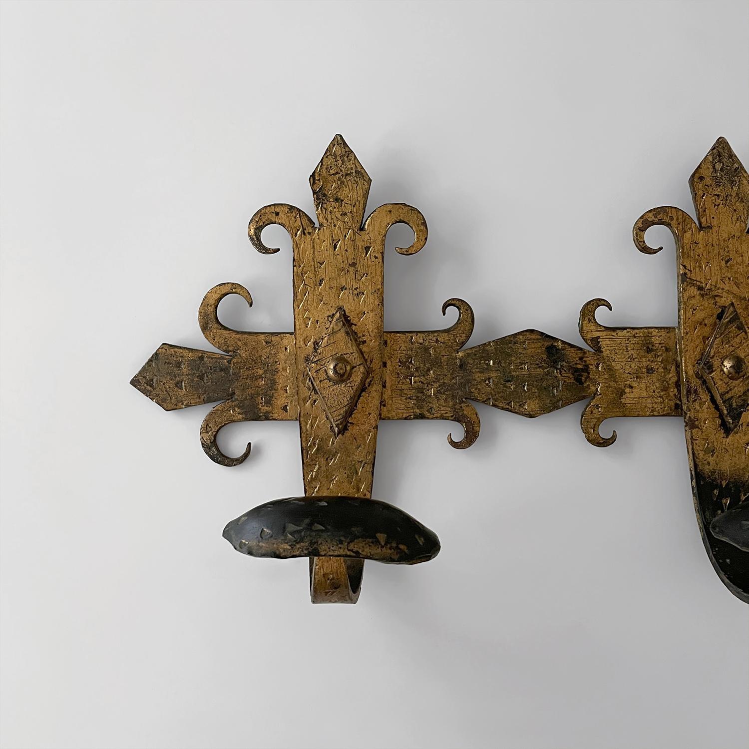 Spanish Mid Century Wrought Iron Brutalist Coat Rack For Sale 5