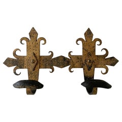 Spanish Mid Century Wrought Iron Brutalist Coat Rack
