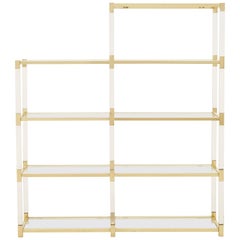 Spanish Midcentury Brass and Lucite Etagere