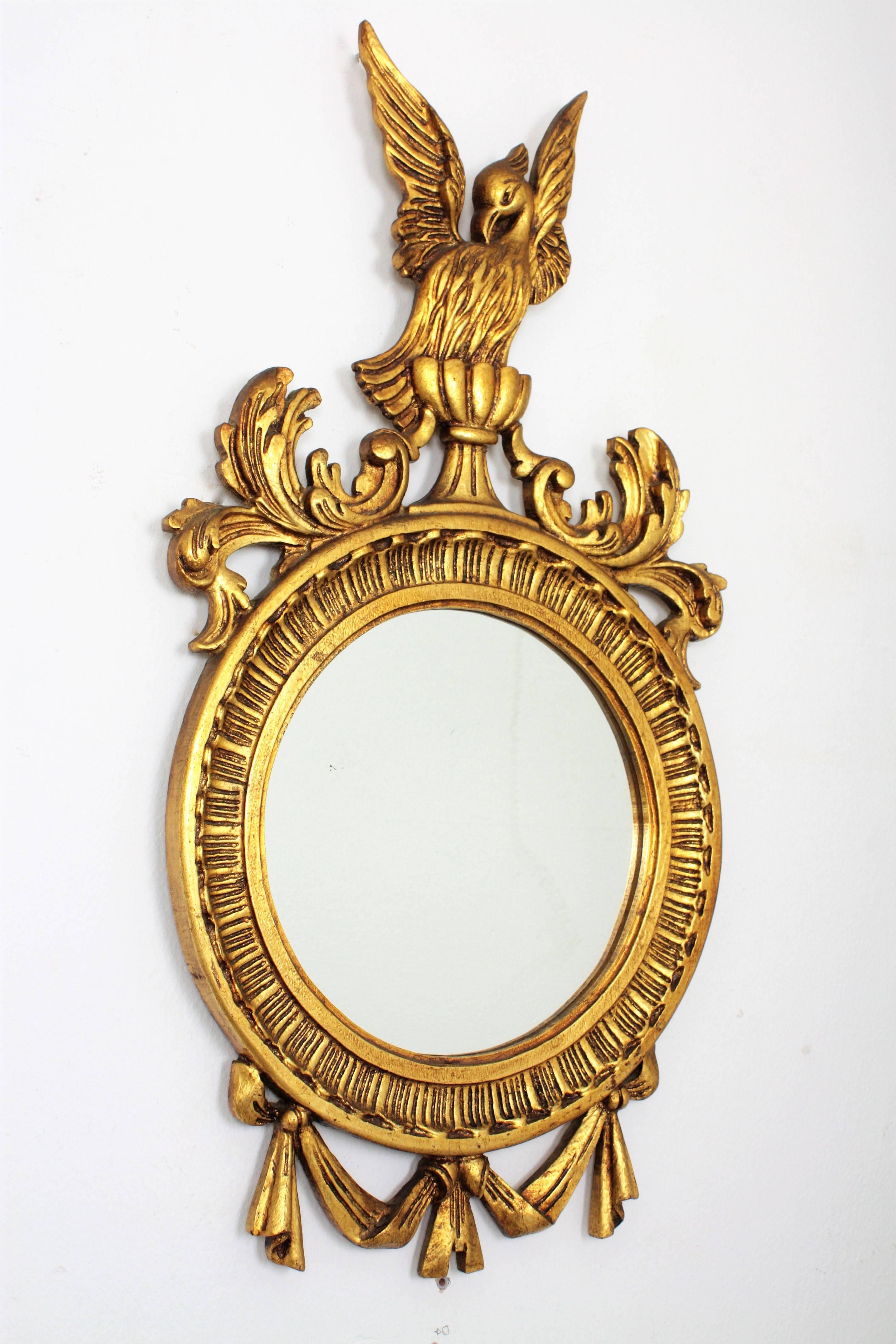 Mid-Century Modern Spanish Regency Giltwood Mirror by Francisco Hurtado, 1950s For Sale