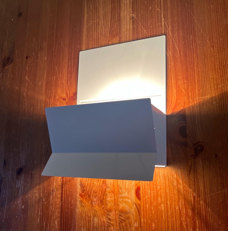 Spanish Midcentury Pair of White metal Wall Sconces by Estiluz