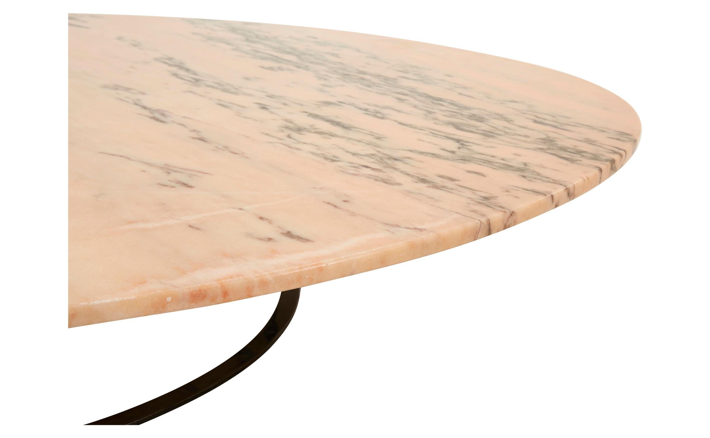 Spanish Midcentury Pink Marble Coffee Table In Good Condition In Chicago, IL