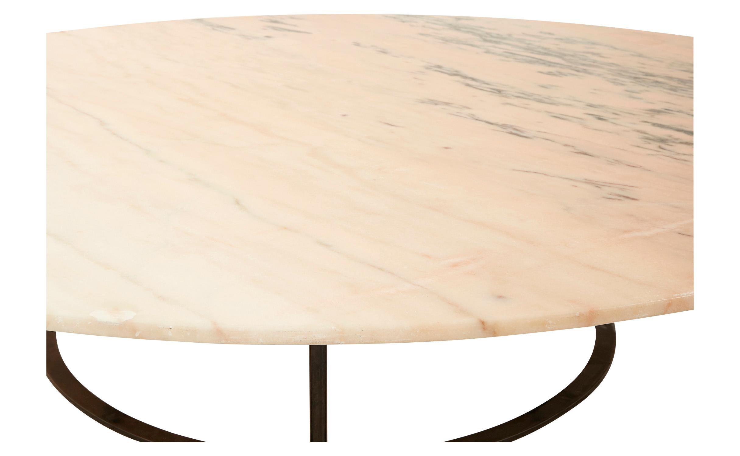 20th Century Spanish Midcentury Pink Marble Coffee Table
