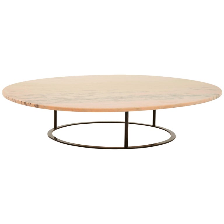 Spanish Midcentury Pink Marble Coffee Table at 1stDibs
