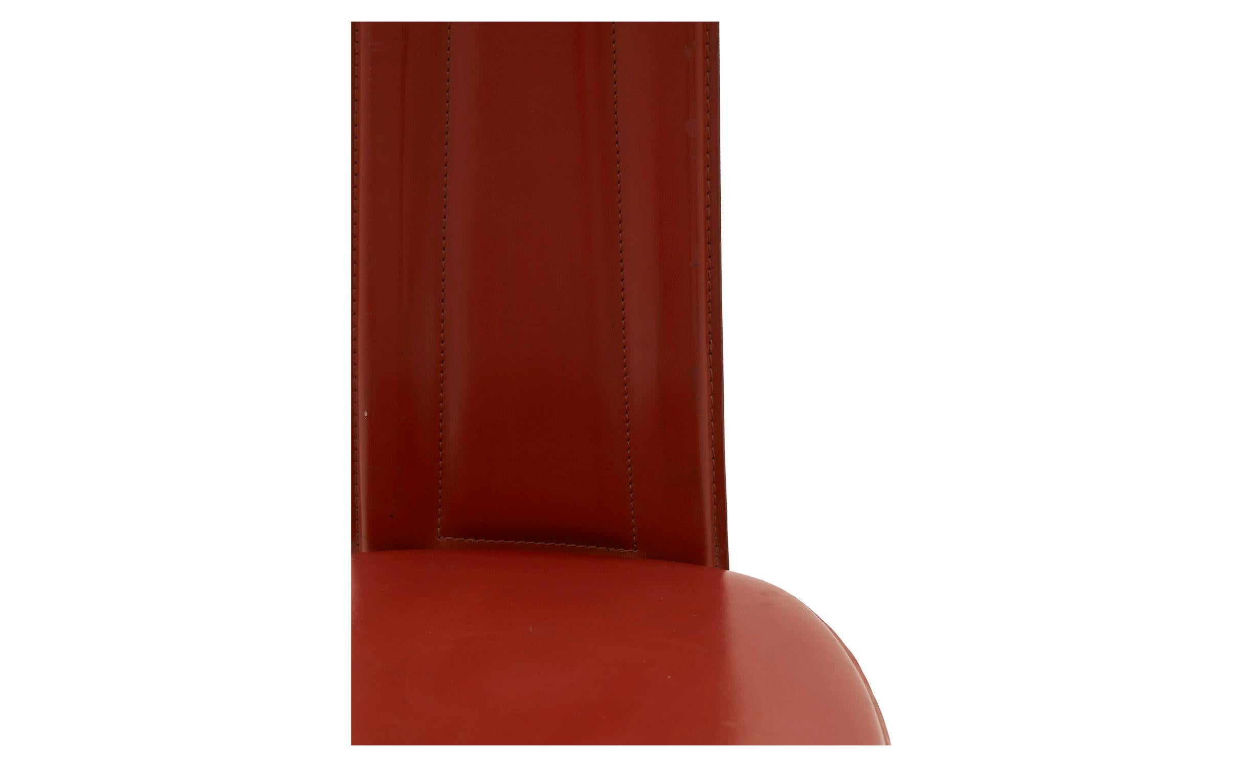 20th Century Spanish Midcentury Red Leather Chair