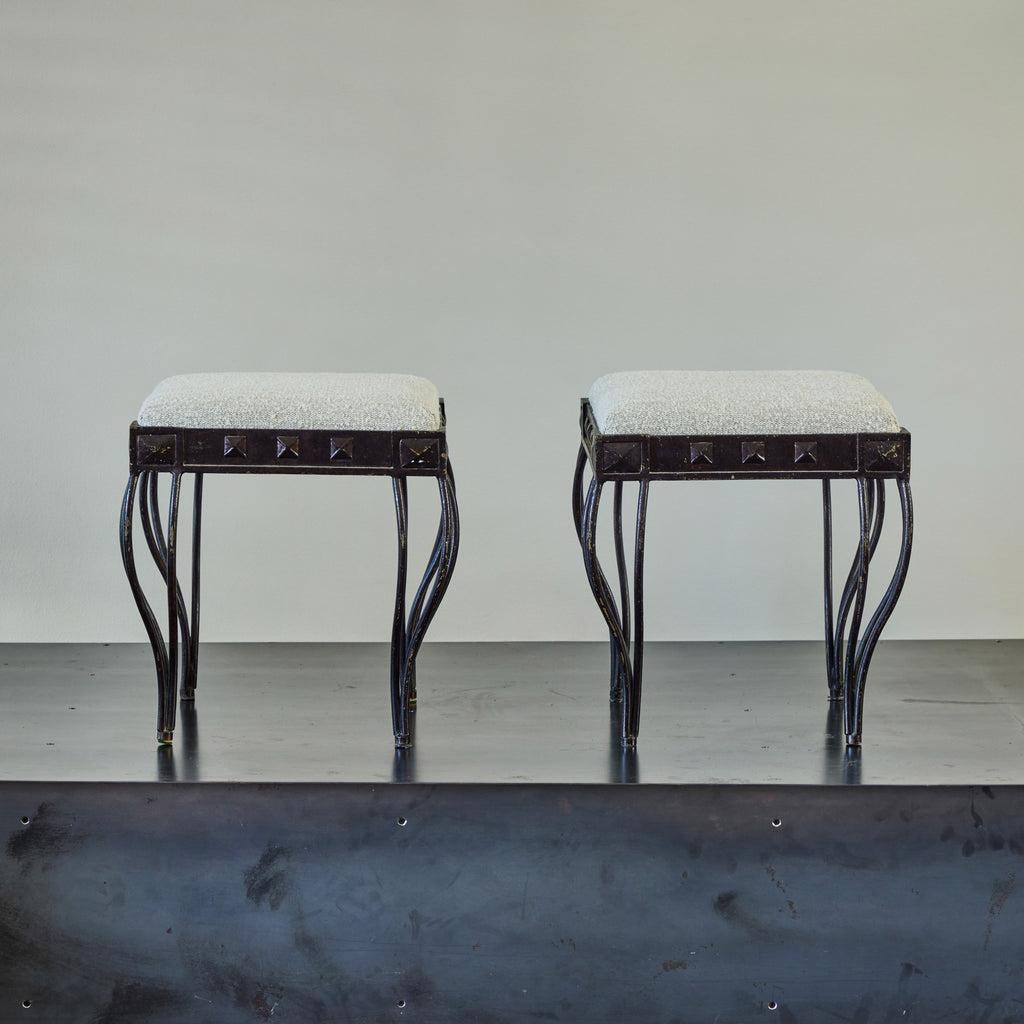 Mid-Century Modern Spanish Mid-Century Upholstered Stools