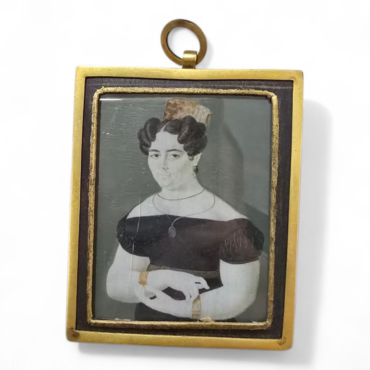 Portrait miniature espagnol - 19e siècle en vente 2
