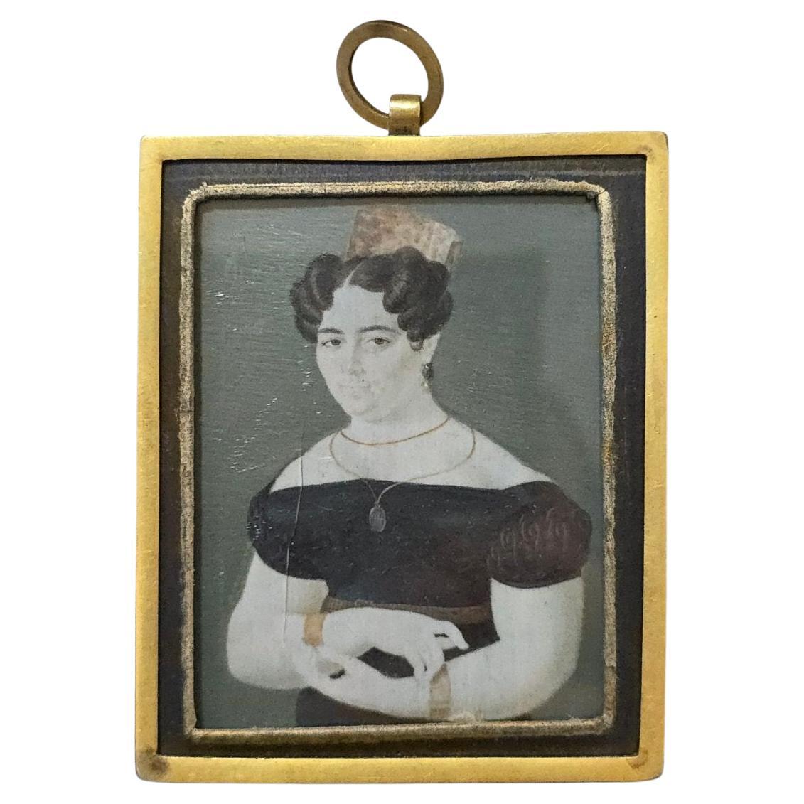 Ritratto in miniatura spagnolo - XIX secolo