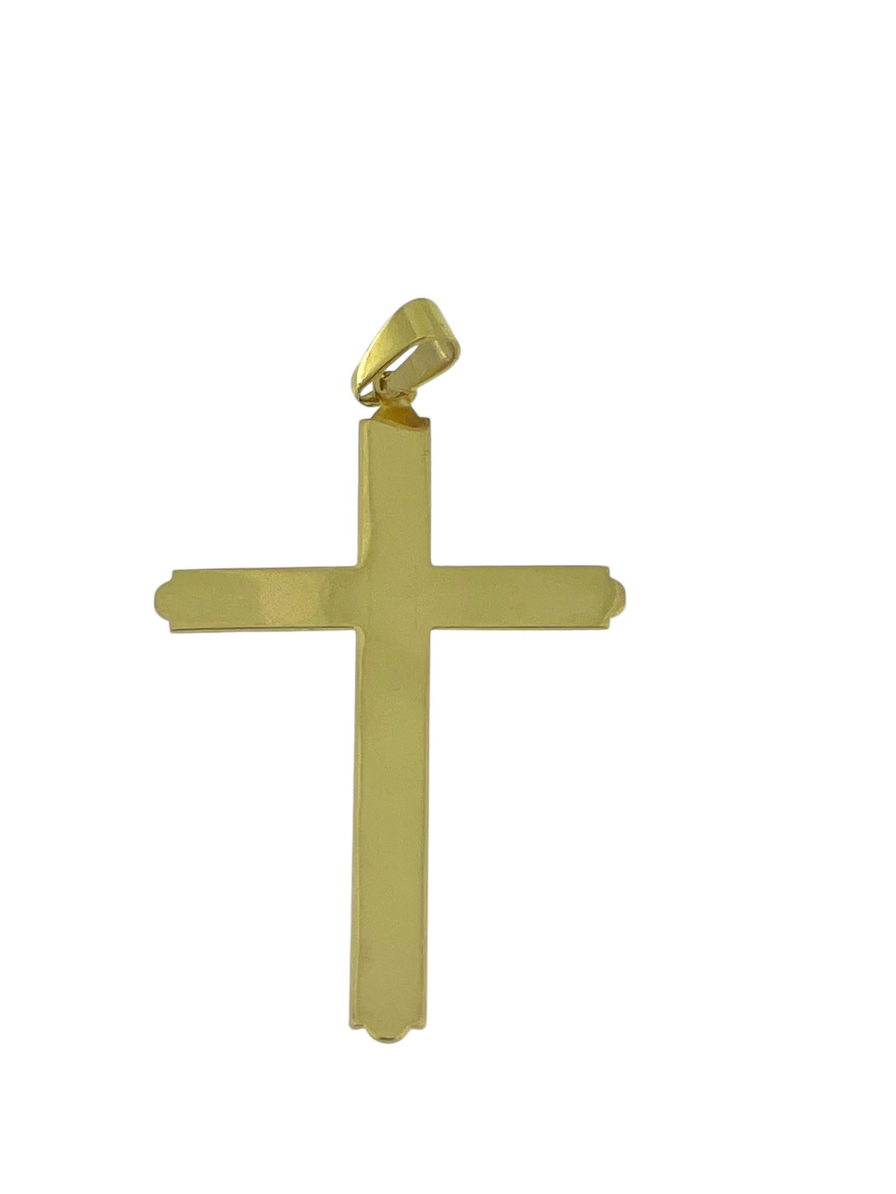 Moderne Croix bulle moderne espagnole en or jaune 18 carats en vente