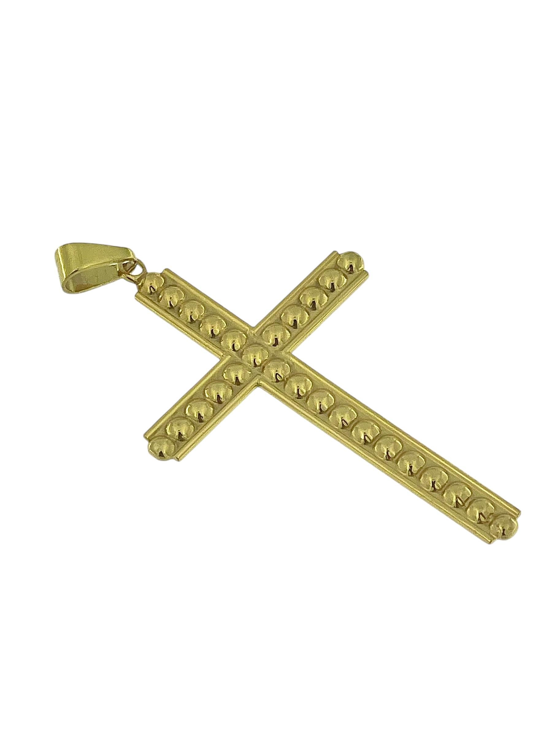 Croix bulle moderne espagnole en or jaune 18 carats Bon état - En vente à Esch sur Alzette, Esch-sur-Alzette