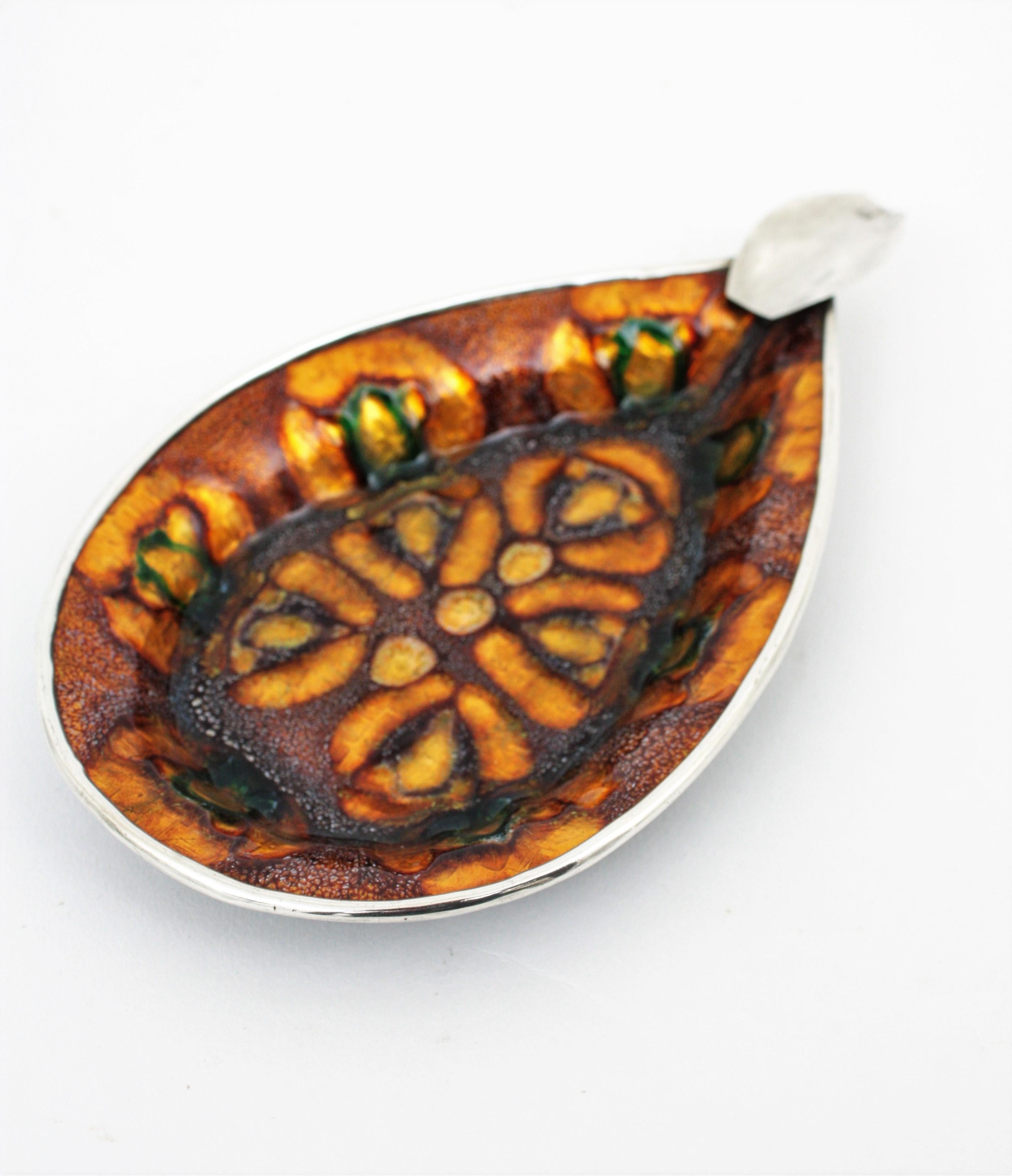 Mid-Century Modern Ashtray in Multi-Color Enamel and Sterling Silver For Sale 5
