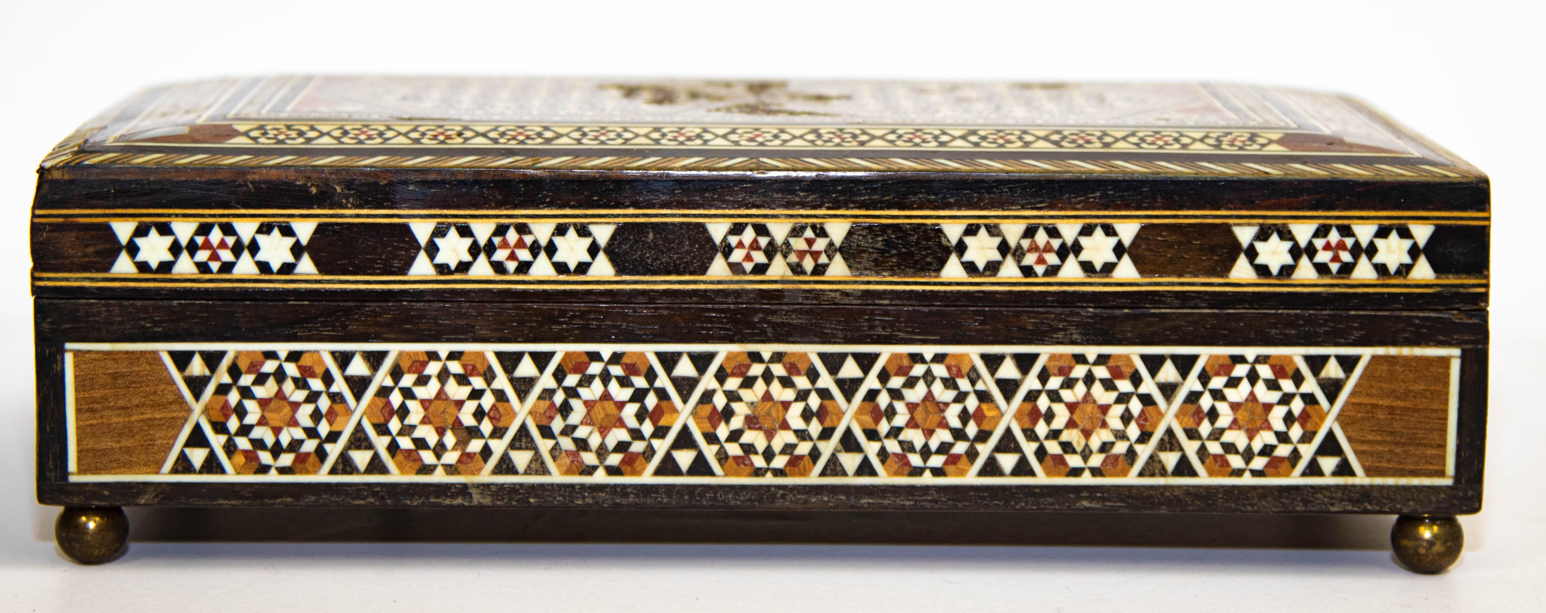 Spanish Moorish Inlaid Marquetry Jewelry Music Box 5