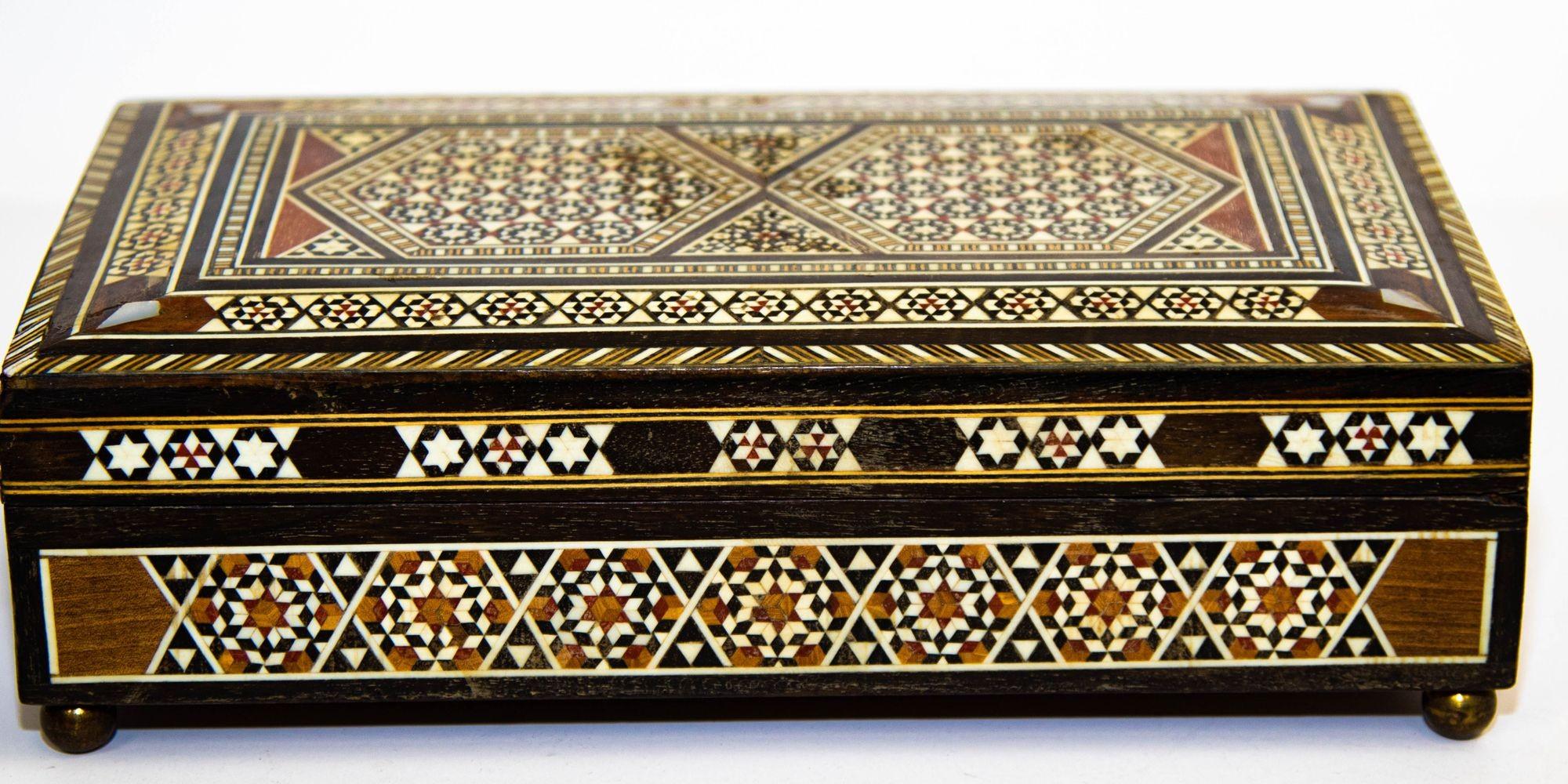 Spanish Moorish Inlaid Marquetry Jewelry Music Box 6
