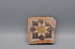 Spanish Moorish Mudejar Olambrilla Tile, Cuerda Seca - Toledo  15th/16th century