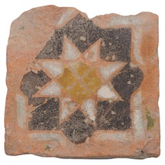 Spanischer maurischer Mudejar Olambrilla-Kachel, Cuerda Seca – Toledo  15/16. Jahrhundert