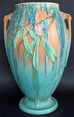 "Spanish Moss", Gran y Espectacular Jarrón Art Decó en Azul-Verde y Calabaza