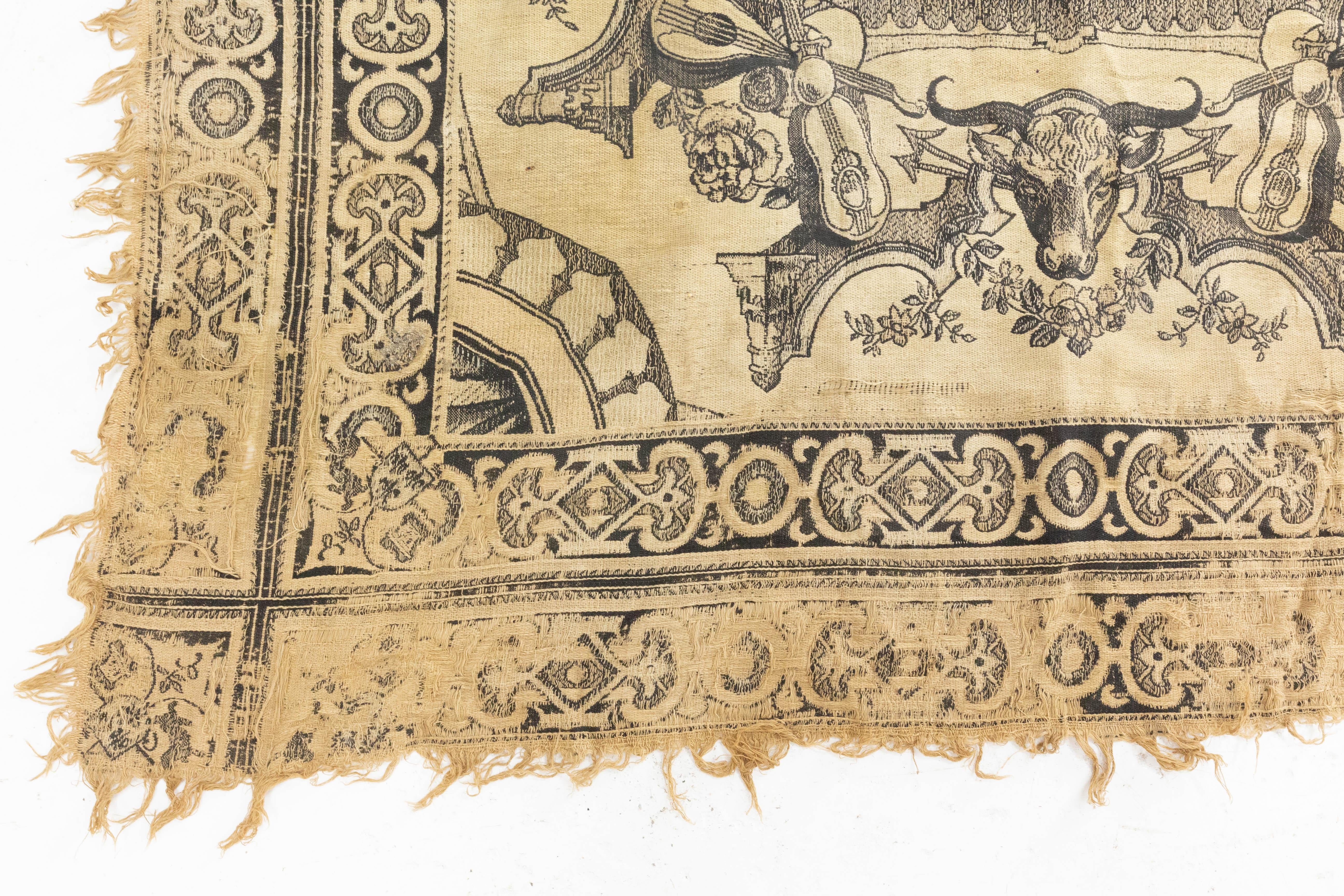 Spanish Mural Tapestry Bullfighting Decoration, Late 19th Century 4