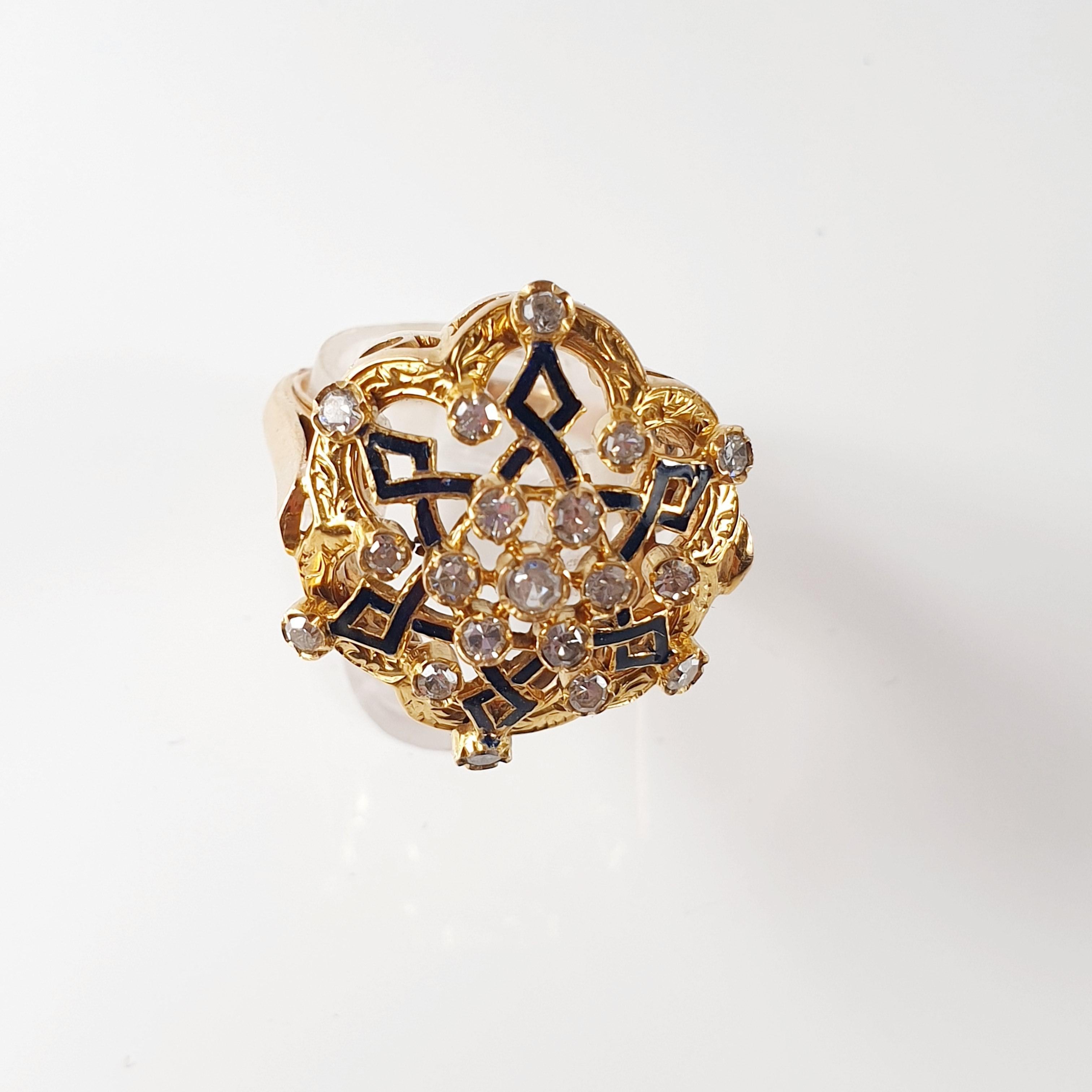 Spanish Neo-Renaissance Set Brooch, Earrings, Bracelet and Ring in 18 Karat Gold 6
