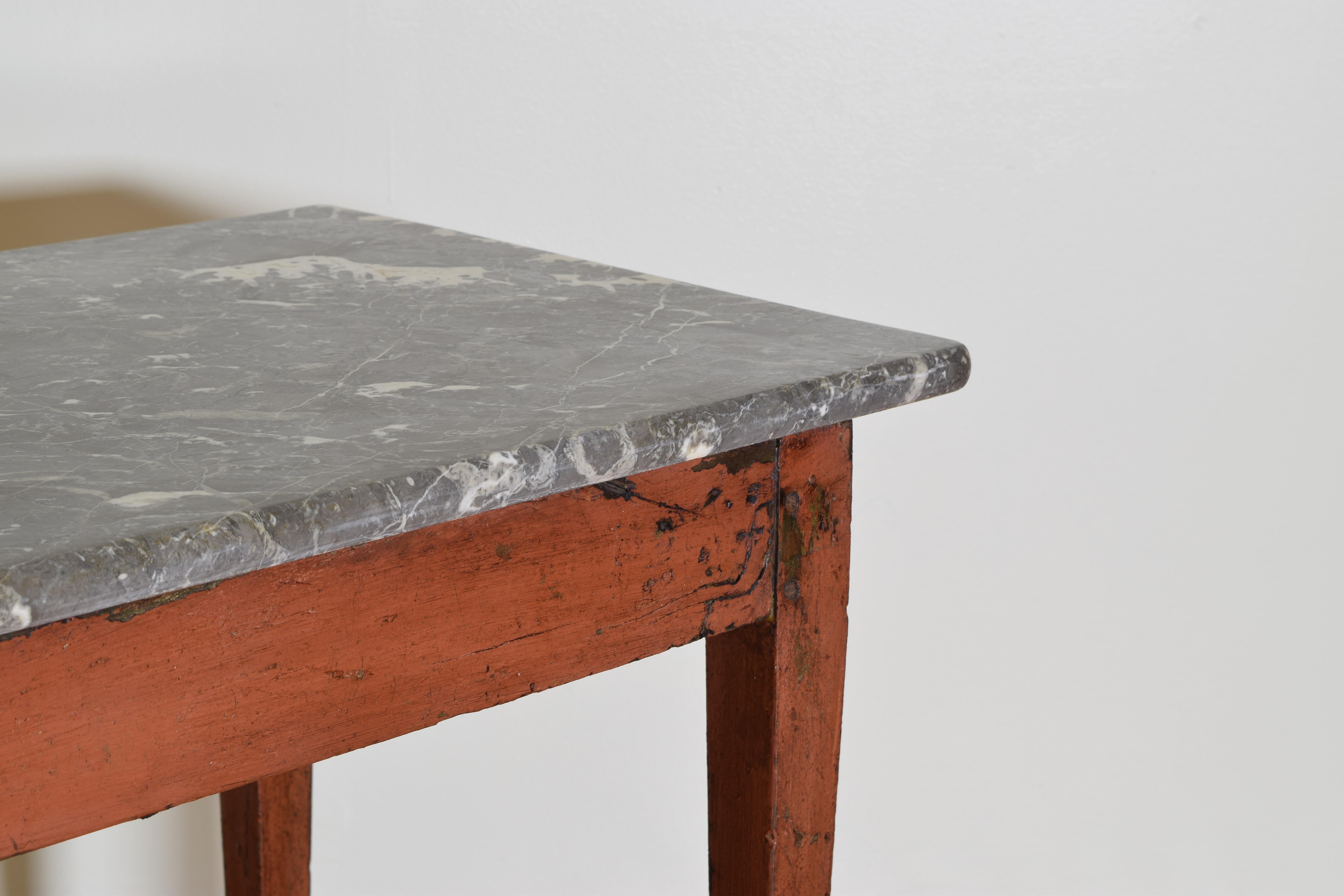Spanish Neoclassic Painted Marble Top Sofa or Console Table, Early 19th Century 1