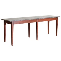 Spanish Neoclassic Painted Marble Top Sofa or Console Table, Early 19th Century