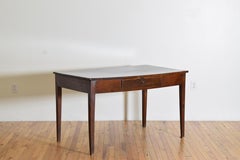Table d'écriture ou de cuisine néoclassique espagnole en bois de pin et noyer à 1 tiroir, vers 1800