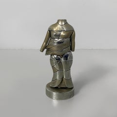 Spanish nickel-plated metal sculpture Mini Cariatide Miguel Berrocal, 1968-1969