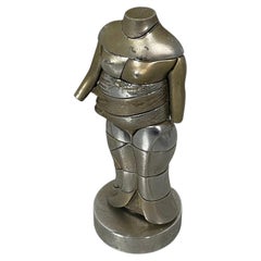 Spanish nickel-plated metal sculpture Mini Cariatide Miguel Berrocal, 1968-1969