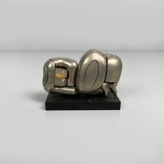 Spanish nickel-plated metal sculpture Mini Zoraida by Miguel Berrocal, 1970s