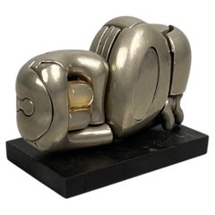 Spanish nickel-plated metal sculpture Mini Zoraida by Miguel Berrocal, 1970s