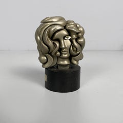 Spanische Skulptur aus vernickeltem Metall Portrait de Michèle von Berrocal, 1969-1971