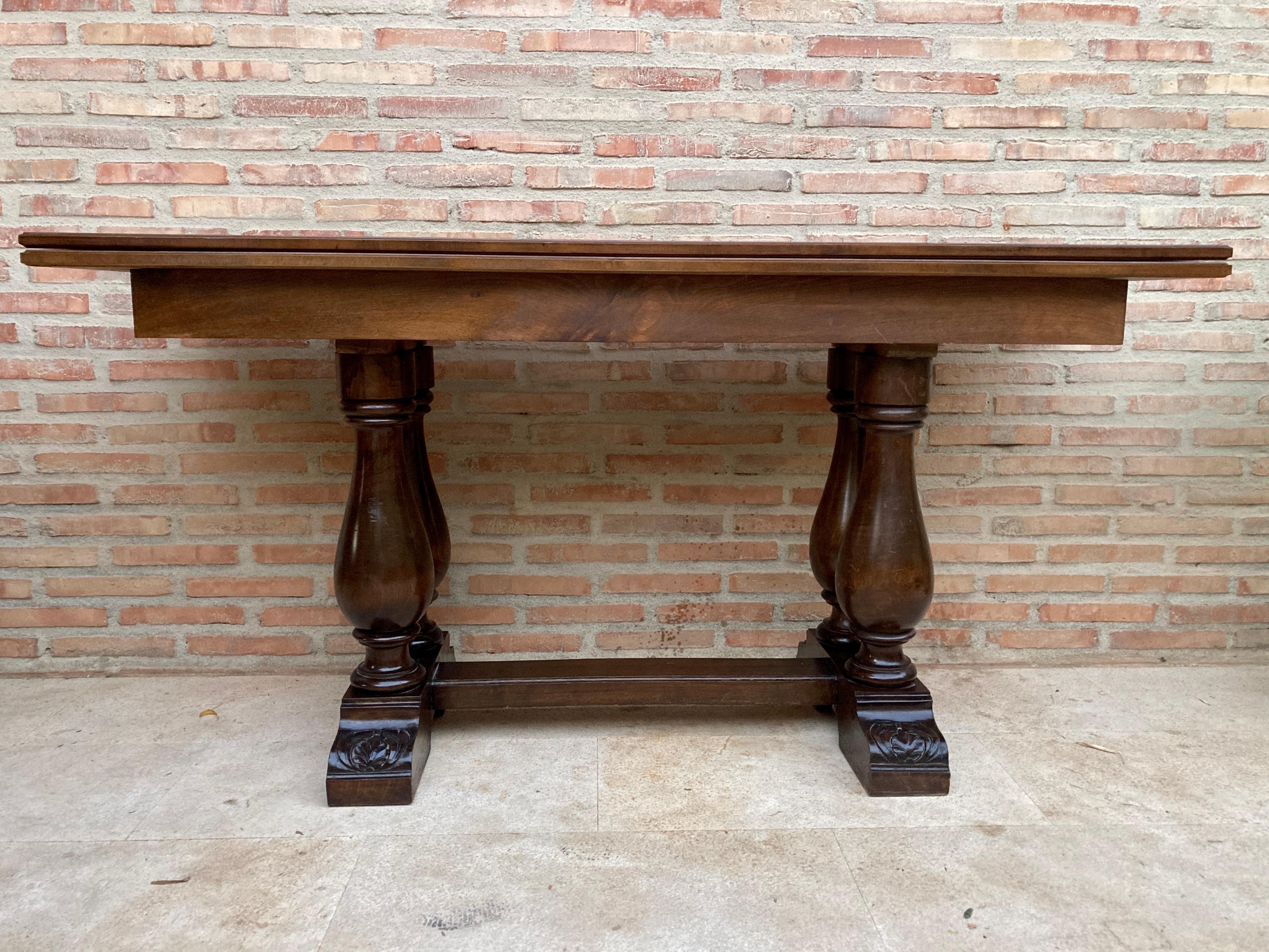 double pedestal console table