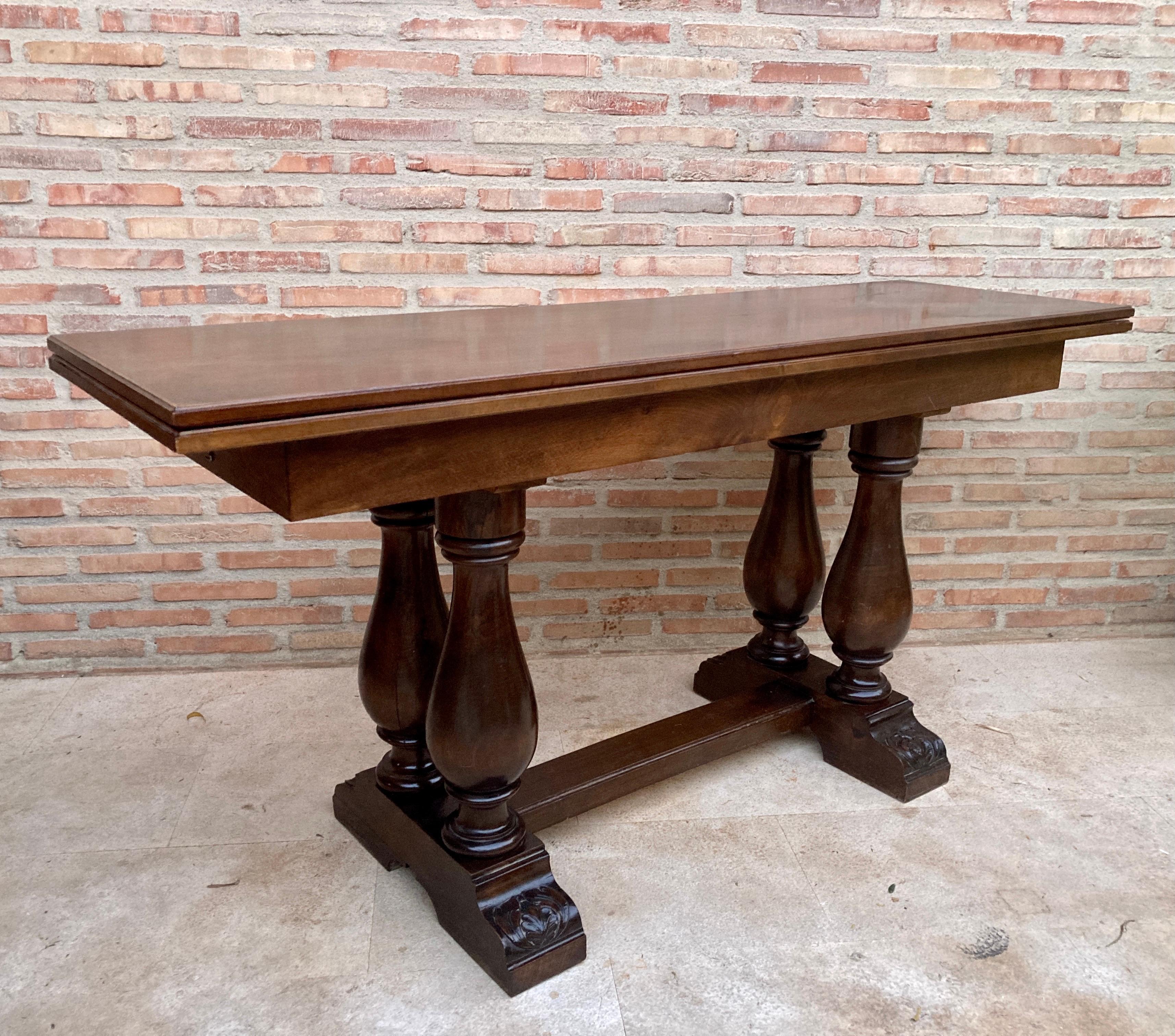 Spanish Oak Dining or Console Table, 1960 In Good Condition In Miami, FL
