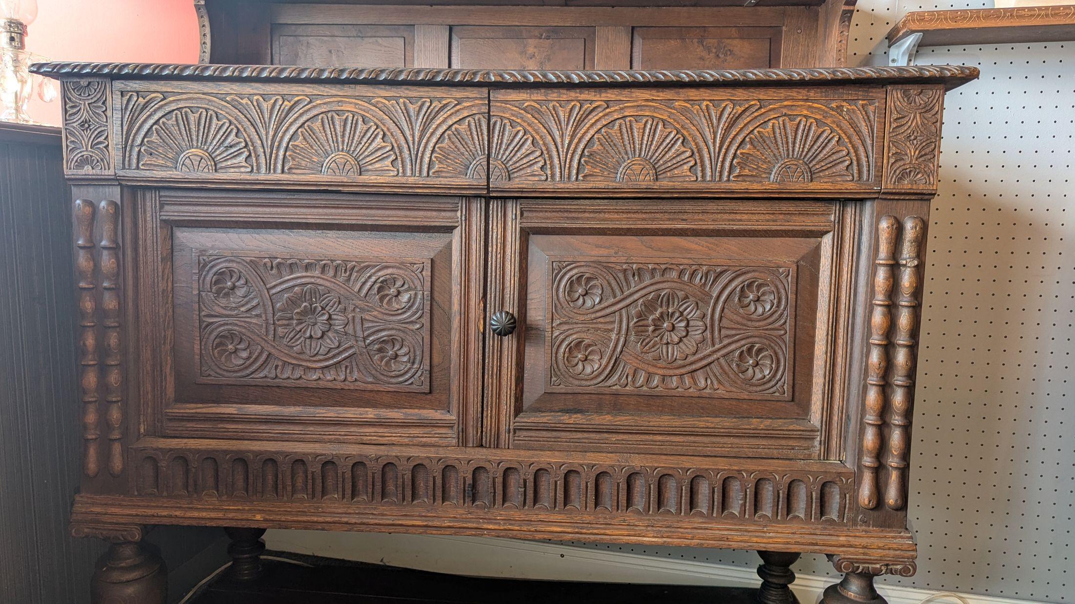 Spanish Oak Server Cupboard In Good Condition For Sale In Pueblo, CO