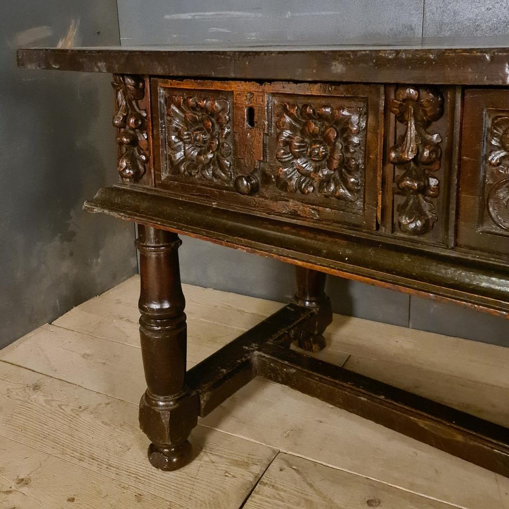 18th Century and Earlier Spanish Oak Serving Table