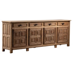 Credenza in rovere spagnolo con ante a cassettoni, anni '50