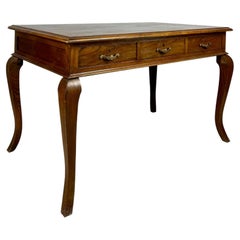 Spanish Oak Writing Desk with Three Drawers, Mid-20th Century