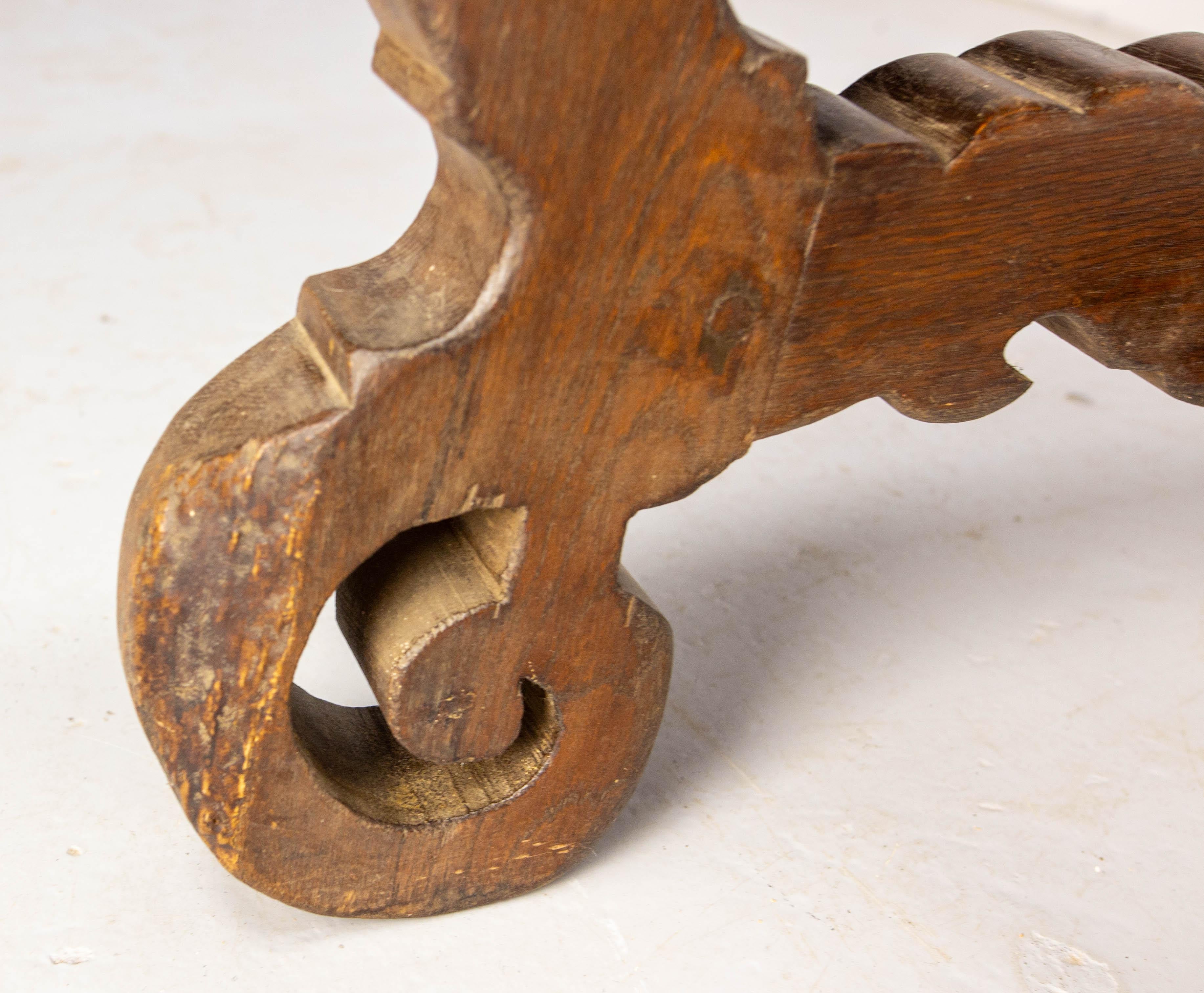 Spanish Oak & Wrought Iron Dining Table Late 19th Century For Sale 8