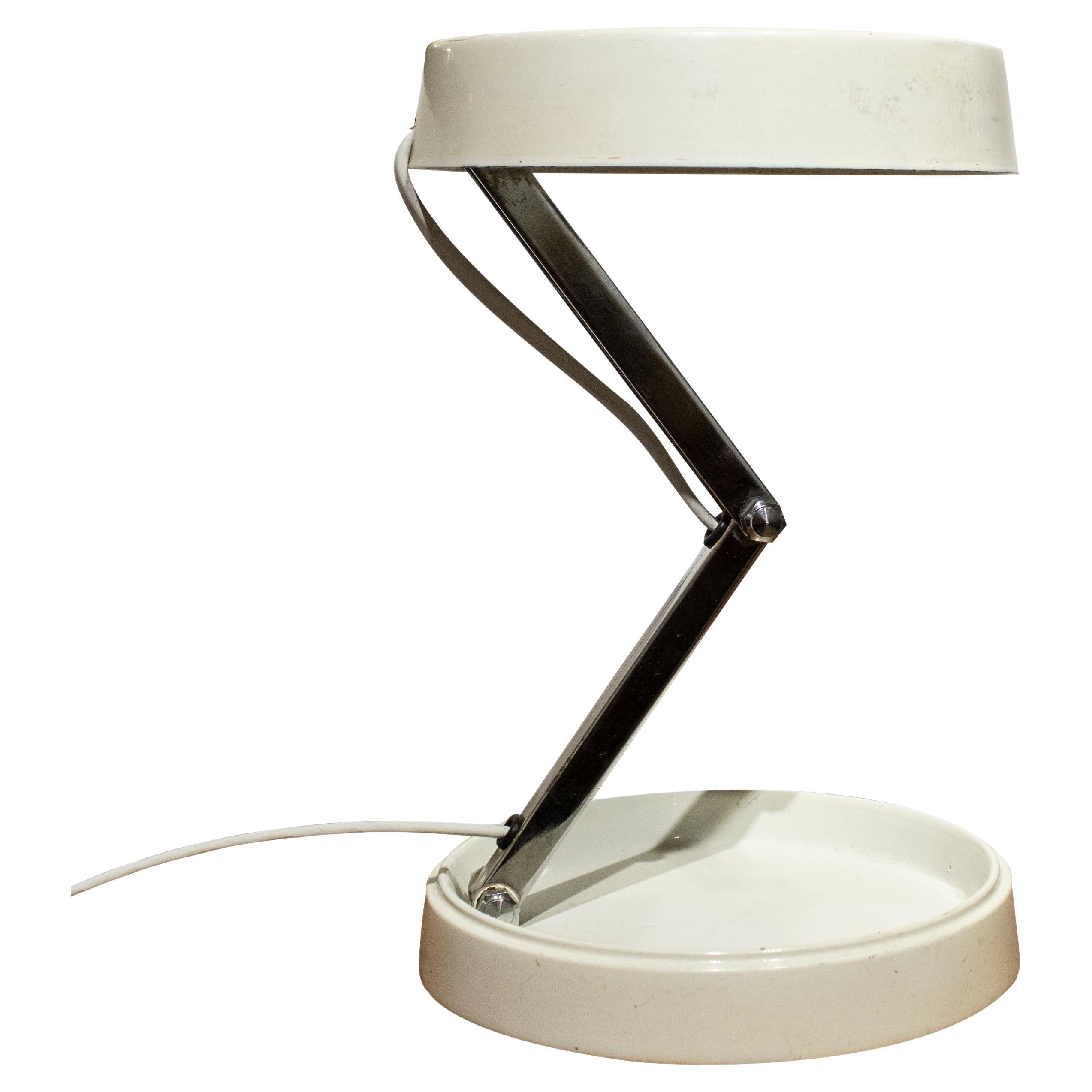 Spanish Off-White Short Model Table Lamp By Enrique Aparicio For G.E.I. , 1960. For Sale