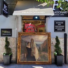 Spanish Oil on canvas “Mother and daughter”, Anselmo Miguel Nieto