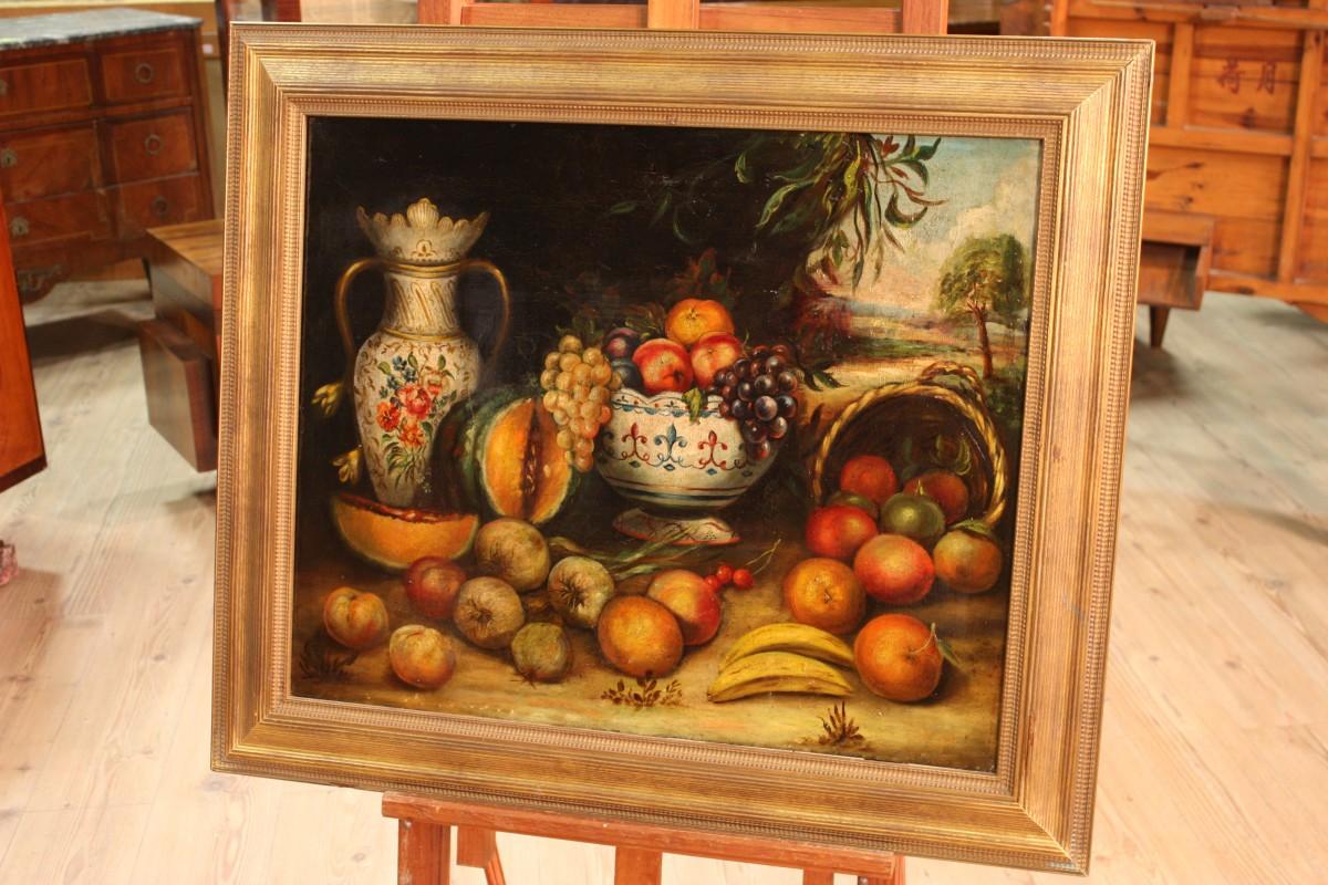 Spanish Oil Painting Still Life, 20th Century For Sale 4