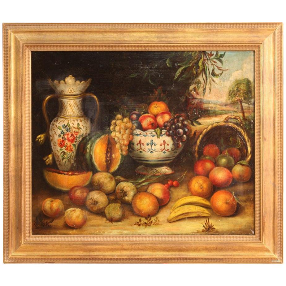 Spanish Oil Painting Still Life, 20th Century For Sale