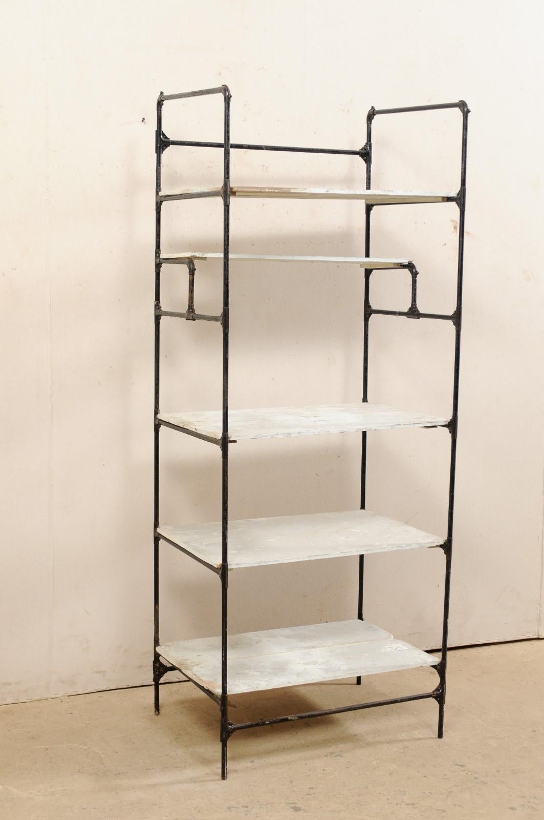 A Tall Spanish Open Shelf Rack Storage Display Piece, Vintage Artisan