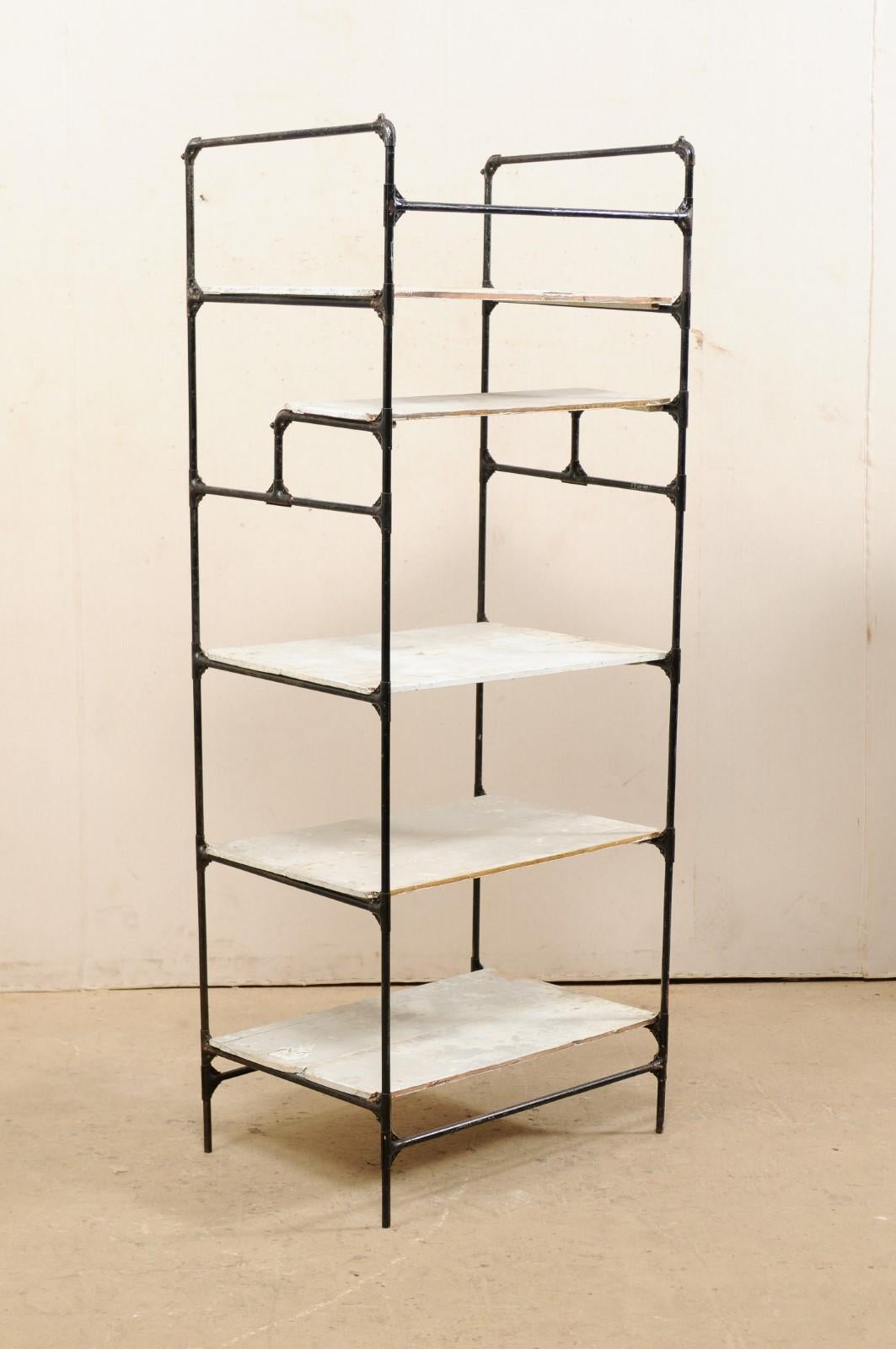 A Tall Spanish Open Shelf Rack Storage Display Piece, Vintage Artisan Created For Sale 1